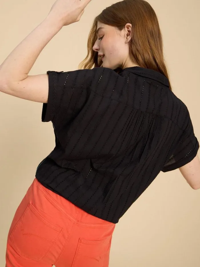 White Stuff SHIRTS and BLOUSES Ellie Cotton Broderie Shirt Pure Black 8211 Women White Stuff SHIRTS and BLOUSES Ellie Cotton Broderie Shirt Pure Black 8211 Women