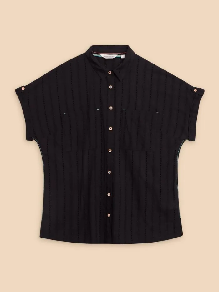 White Stuff SHIRTS and BLOUSES Ellie Cotton Broderie Shirt Pure Black 8211 Women White Stuff SHIRTS and BLOUSES Ellie Cotton Broderie Shirt Pure Black 8211 Women