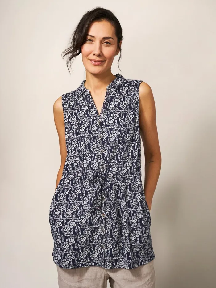 White Stuff SHIRTS and BLOUSES EMBER LONGLINE SHIRT Navy Print 8211 Women White Stuff SHIRTS and BLOUSES EMBER LONGLINE SHIRT Navy Print 8211 Women
