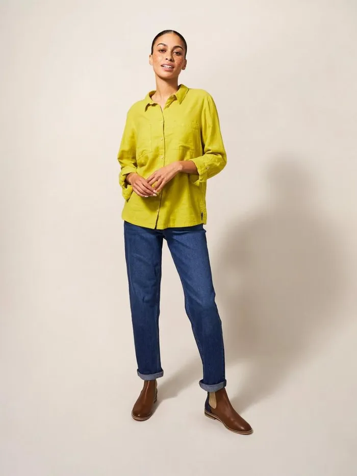 White Stuff SHIRTS and BLOUSES Emilia Organic Cotton Long Sleeve Shirt Mid Chartreuse 8211 Women White Stuff SHIRTS and BLOUSES Emilia Organic Cotton Long Sleeve Shirt Mid Chartreuse 8211 Women