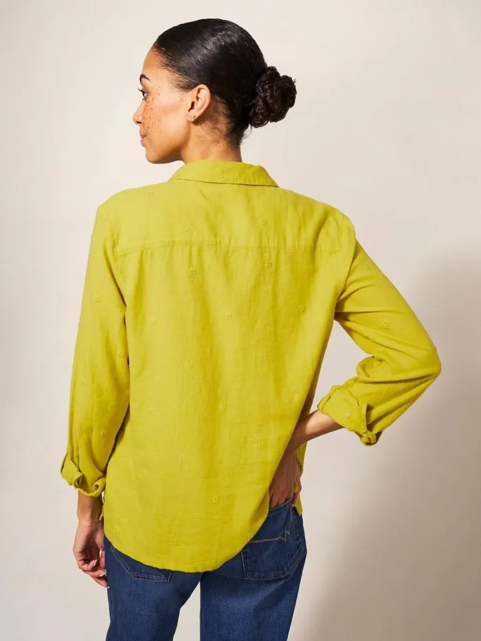 White Stuff SHIRTS and BLOUSES Emilia Organic Cotton Long Sleeve Shirt Mid Chartreuse 8211 Women White Stuff SHIRTS and BLOUSES Emilia Organic Cotton Long Sleeve Shirt Mid Chartreuse 8211 Women
