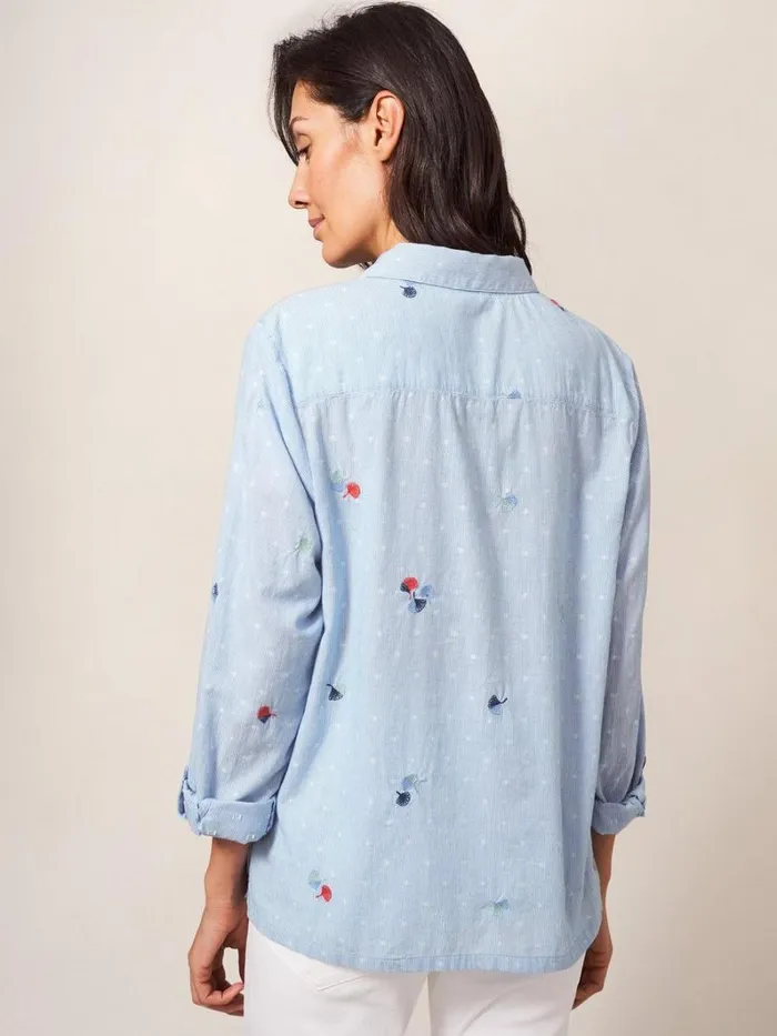 White Stuff SHIRTS and BLOUSES Emilia Stripe Emb Shirt Blue Multi 8211 Women White Stuff SHIRTS and BLOUSES Emilia Stripe Emb Shirt Blue Multi 8211 Women