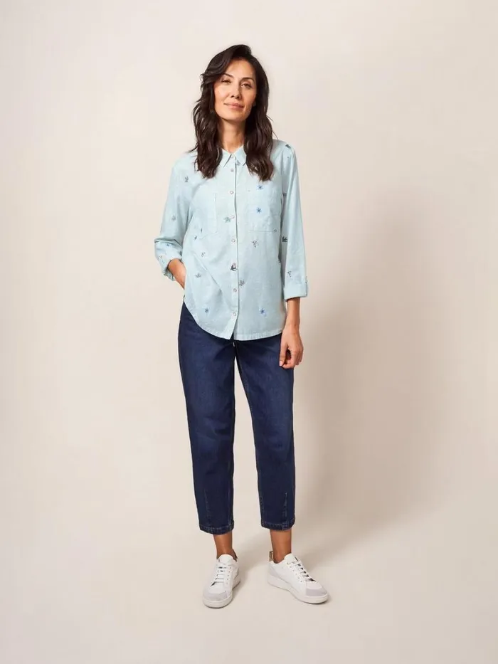 White Stuff SHIRTS and BLOUSES Emilia Stripe Emb Shirt Green Multi 8211 Women White Stuff SHIRTS and BLOUSES Emilia Stripe Emb Shirt Green Multi 8211 Women