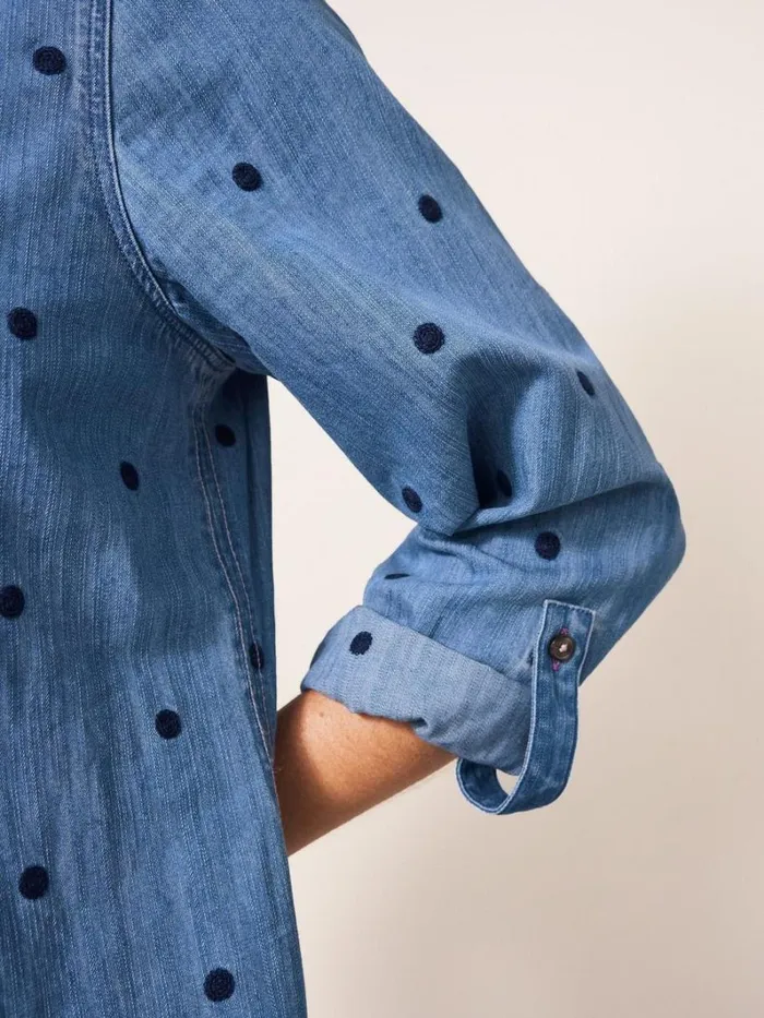 White Stuff SHIRTS and BLOUSES Eva Embroidered Denim Tunic Mid Denim 8211 Women White Stuff SHIRTS and BLOUSES Eva Embroidered Denim Tunic Mid Denim 8211 Women
