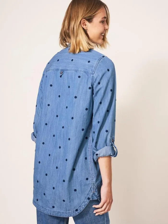 White Stuff SHIRTS and BLOUSES Eva Embroidered Denim Tunic Mid Denim 8211 Women White Stuff SHIRTS and BLOUSES Eva Embroidered Denim Tunic Mid Denim 8211 Women