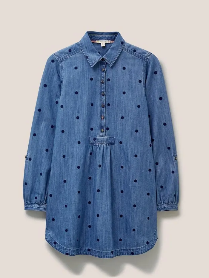 White Stuff SHIRTS and BLOUSES Eva Embroidered Denim Tunic Mid Denim 8211 Women White Stuff SHIRTS and BLOUSES Eva Embroidered Denim Tunic Mid Denim 8211 Women