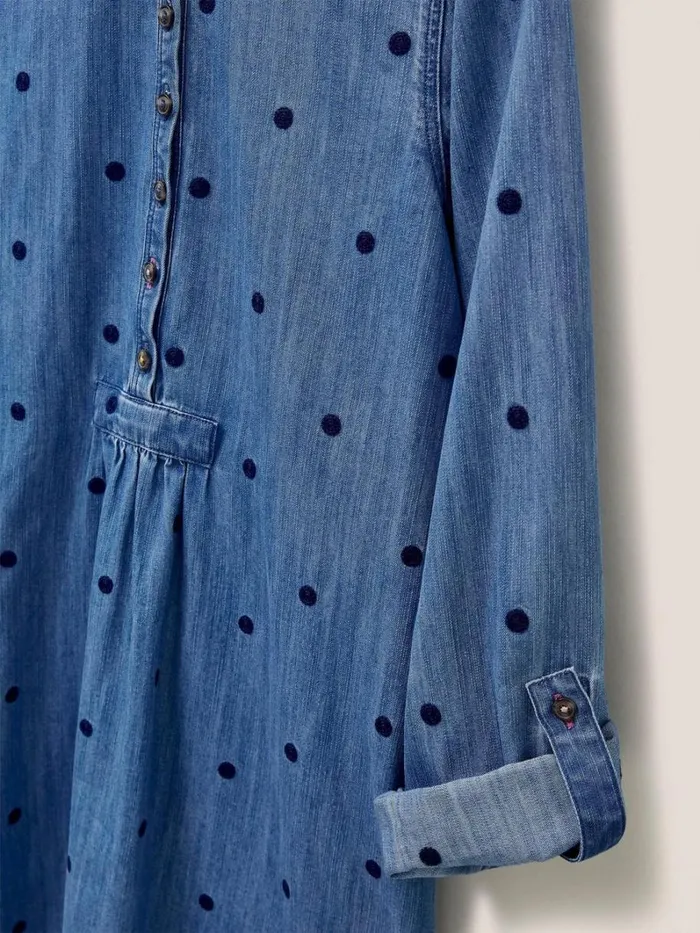 White Stuff SHIRTS and BLOUSES Eva Embroidered Denim Tunic Mid Denim 8211 Women White Stuff SHIRTS and BLOUSES Eva Embroidered Denim Tunic Mid Denim 8211 Women