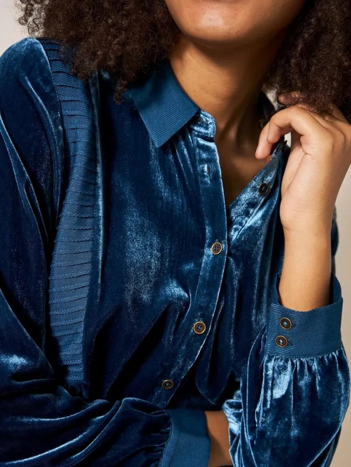 White Stuff SHIRTS and BLOUSES Farley Velvet Tunic Dk Teal 8211 Women White Stuff SHIRTS and BLOUSES Farley Velvet Tunic Dk Teal 8211 Women