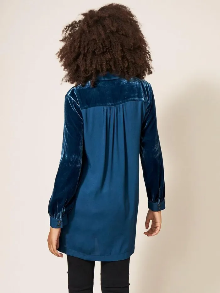 White Stuff SHIRTS and BLOUSES Farley Velvet Tunic Dk Teal 8211 Women White Stuff SHIRTS and BLOUSES Farley Velvet Tunic Dk Teal 8211 Women