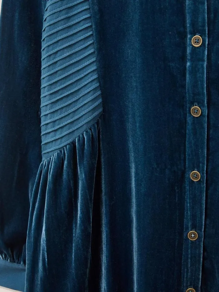 White Stuff SHIRTS and BLOUSES Farley Velvet Tunic Dk Teal 8211 Women White Stuff SHIRTS and BLOUSES Farley Velvet Tunic Dk Teal 8211 Women