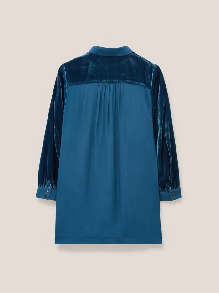 White Stuff SHIRTS and BLOUSES Farley Velvet Tunic Dk Teal 8211 Women White Stuff SHIRTS and BLOUSES Farley Velvet Tunic Dk Teal 8211 Women