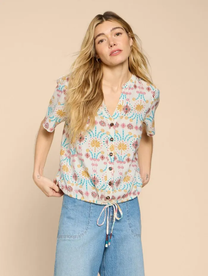 White Stuff SHIRTS and BLOUSES Ferne Linen Blend Shirt Natural Print 8211 Women White Stuff SHIRTS and BLOUSES Ferne Linen Blend Shirt Natural Print 8211 Women
