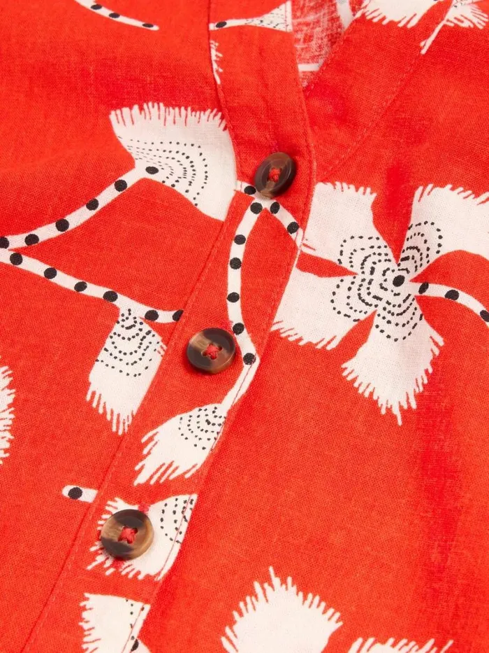 White Stuff SHIRTS and BLOUSES Ferne Linen Blend Shirt Red Print 8211 Women White Stuff SHIRTS and BLOUSES Ferne Linen Blend Shirt Red Print 8211 Women