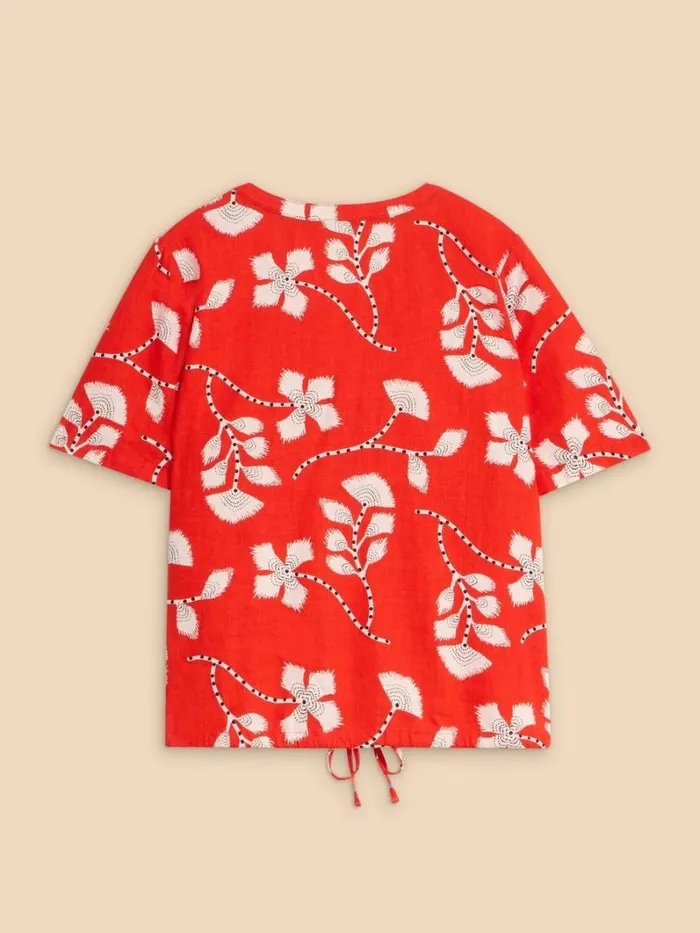 White Stuff SHIRTS and BLOUSES Ferne Linen Blend Shirt Red Print 8211 Women White Stuff SHIRTS and BLOUSES Ferne Linen Blend Shirt Red Print 8211 Women