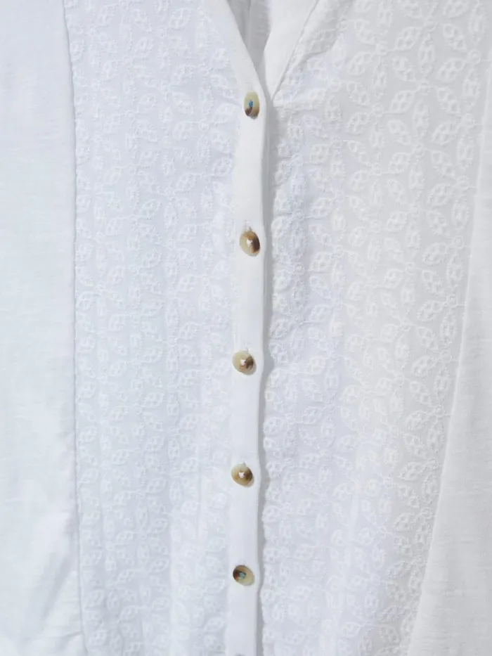 White Stuff SHIRTS and BLOUSES Flowing Grasses Sleeveless Jersey Shirt Brilliant White 8211 Women