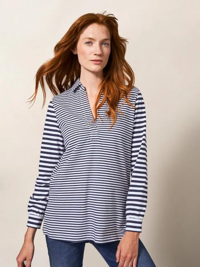 White Stuff SHIRTS and BLOUSES Fran Plain Shirt Navy Multi 8211 Women