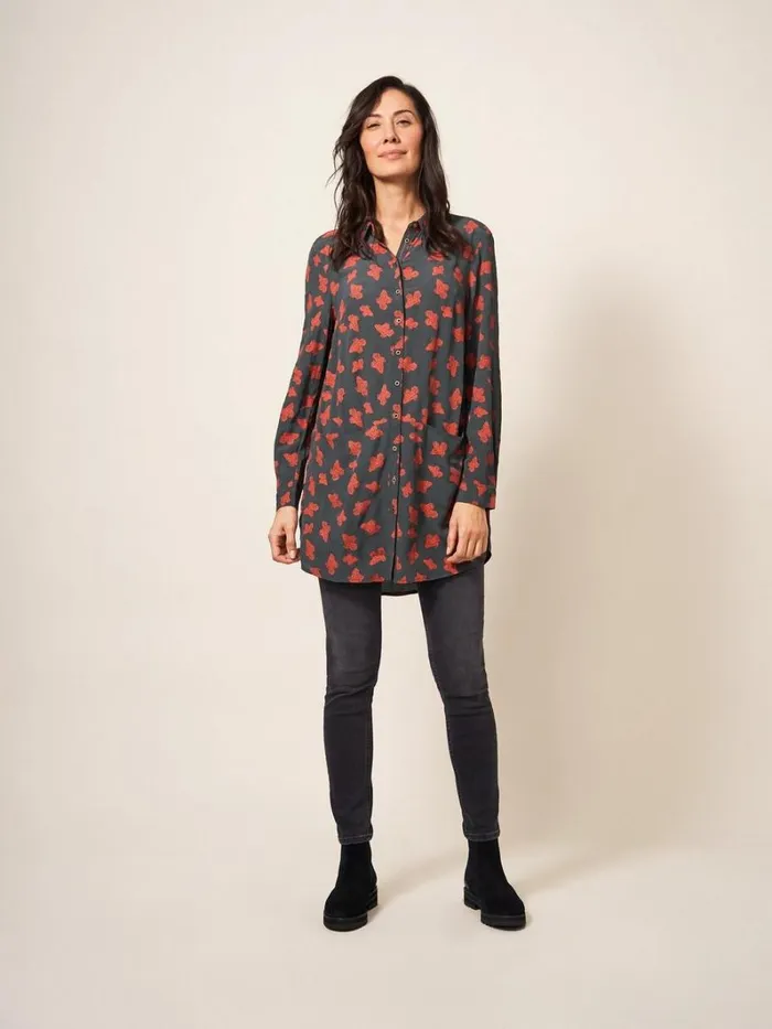 White Stuff SHIRTS and BLOUSES Georgie Tunic Top Grey Multi 8211 Women