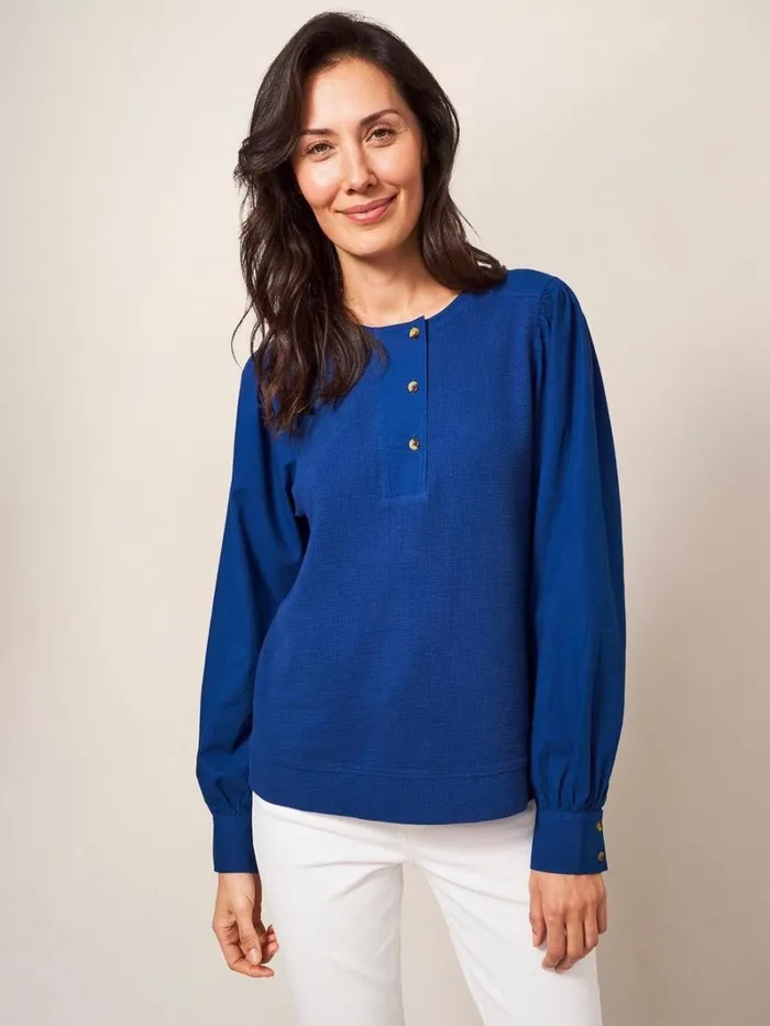 White Stuff SHIRTS and BLOUSES Honey Mix Media Top Mid Blue 8211 Women White Stuff SHIRTS and BLOUSES Honey Mix Media Top Mid Blue 8211 Women