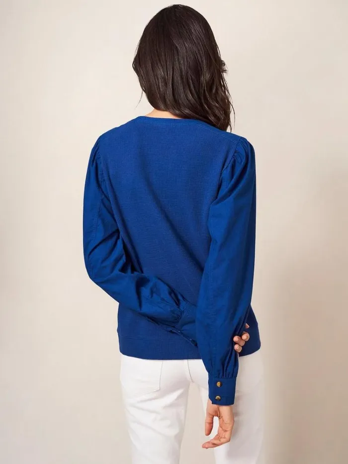 White Stuff SHIRTS and BLOUSES Honey Mix Media Top Mid Blue 8211 Women White Stuff SHIRTS and BLOUSES Honey Mix Media Top Mid Blue 8211 Women