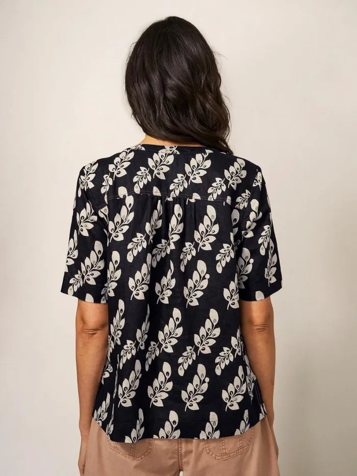 White Stuff SHIRTS and BLOUSES June Linen Top Black Multi 8211 Women White Stuff SHIRTS and BLOUSES June Linen Top Black Multi 8211 Women
