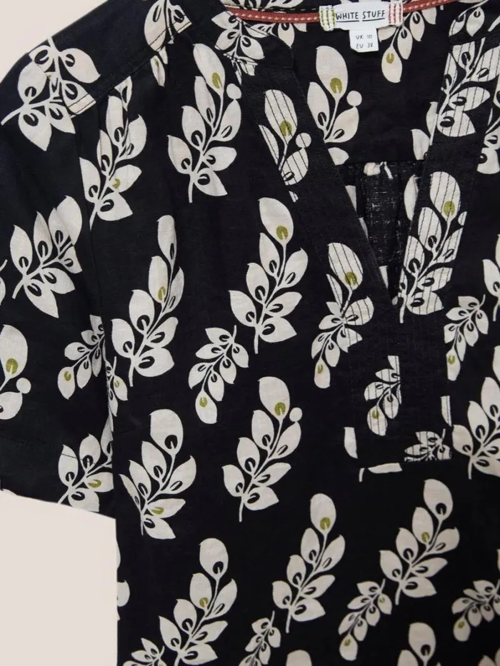White Stuff SHIRTS and BLOUSES June Linen Top Black Multi 8211 Women White Stuff SHIRTS and BLOUSES June Linen Top Black Multi 8211 Women