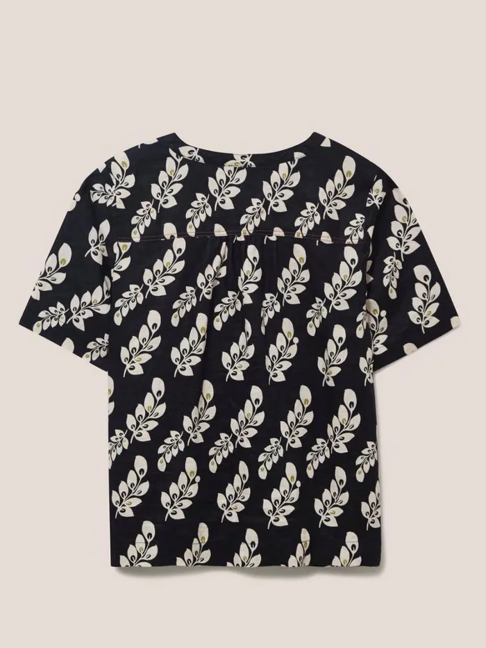 White Stuff SHIRTS and BLOUSES June Linen Top Black Multi 8211 Women White Stuff SHIRTS and BLOUSES June Linen Top Black Multi 8211 Women