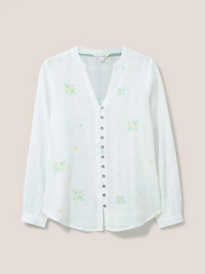 White Stuff SHIRTS and BLOUSES Kate Embroidered Cotton Shirt Pale Ivory 8211 Women White Stuff SHIRTS and BLOUSES Kate Embroidered Cotton Shirt Pale Ivory 8211 Women