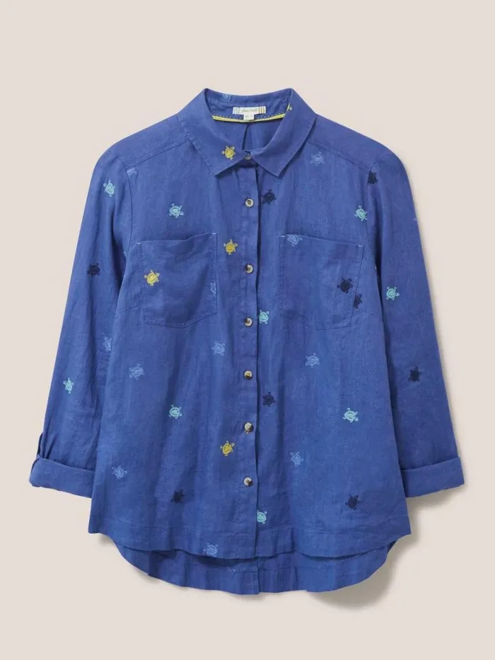 White Stuff SHIRTS and BLOUSES Layla Emb Linen Shirt Blue Multi 8211 Women White Stuff SHIRTS and BLOUSES Layla Emb Linen Shirt Blue Multi 8211 Women