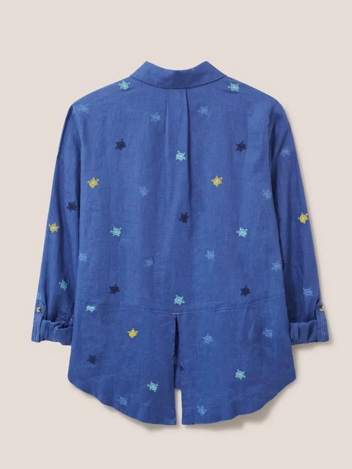 White Stuff SHIRTS and BLOUSES Layla Emb Linen Shirt Blue Multi 8211 Women White Stuff SHIRTS and BLOUSES Layla Emb Linen Shirt Blue Multi 8211 Women