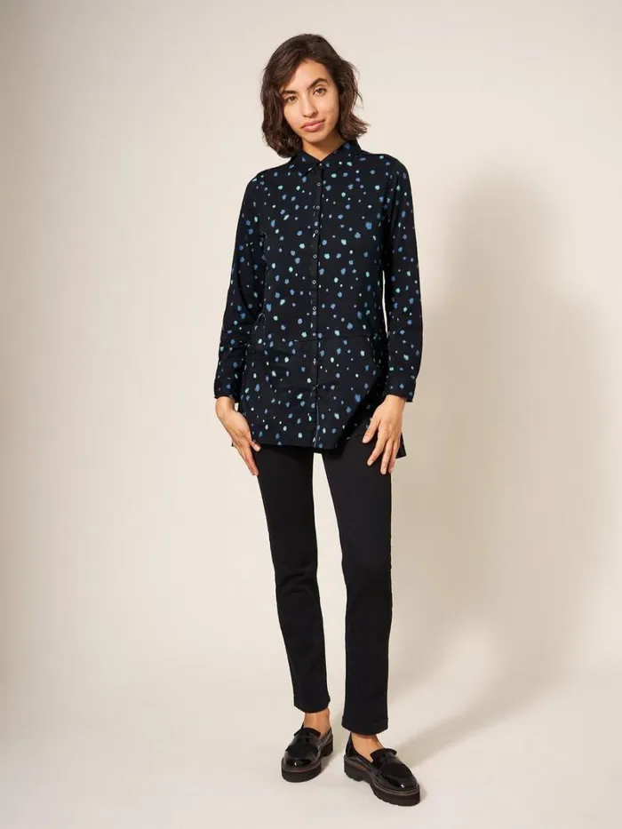 White Stuff SHIRTS and BLOUSES LOTTIE LONGLINE Teal Multi 8211 Women