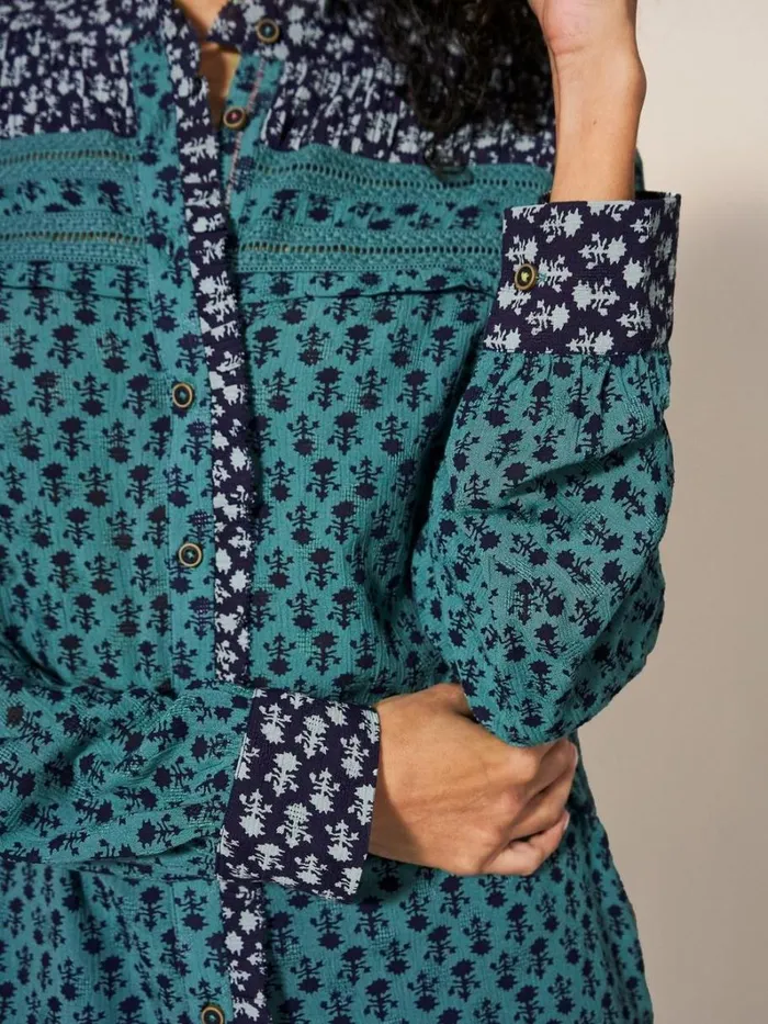White Stuff SHIRTS and BLOUSES Mabel Mixed Print Shirt Teal Multi 8211 Women White Stuff SHIRTS and BLOUSES Mabel Mixed Print Shirt Teal Multi 8211 Women