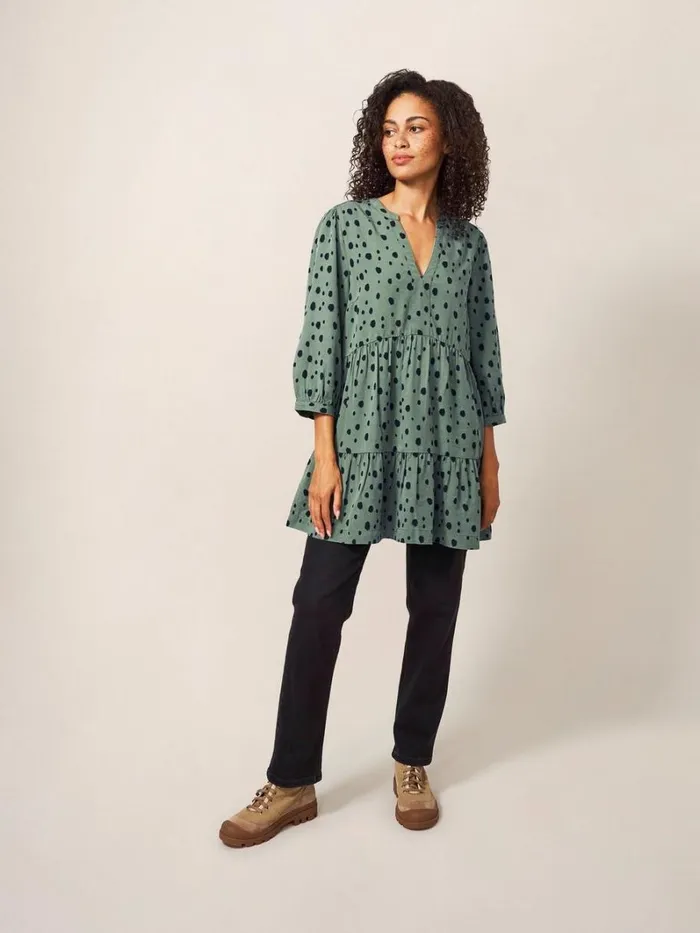 White Stuff SHIRTS and BLOUSES Maisie Tunic Green Multi 8211 Women