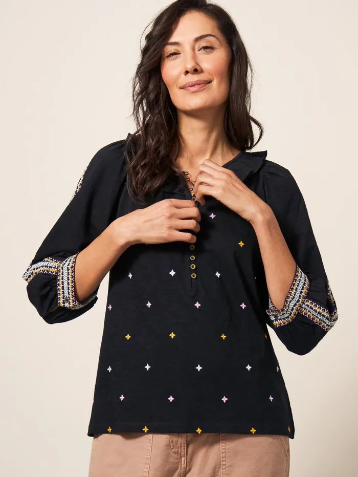 White Stuff SHIRTS and BLOUSES MIA JERSEY TOP Pure Black 8211 Women White Stuff SHIRTS and BLOUSES MIA JERSEY TOP Pure Black 8211 Women