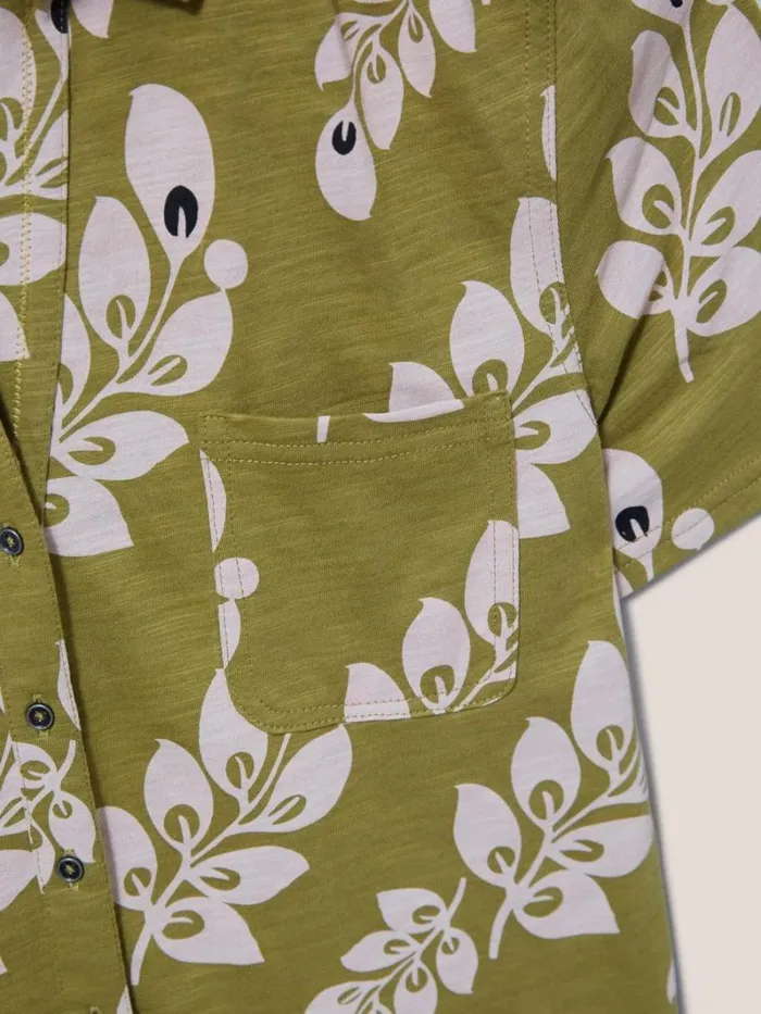 White Stuff SHIRTS and BLOUSES Penny Pocket Cotton Jersey Shirt Green Print 8211 Women White Stuff SHIRTS and BLOUSES Penny Pocket Cotton Jersey Shirt Green Print 8211 Women