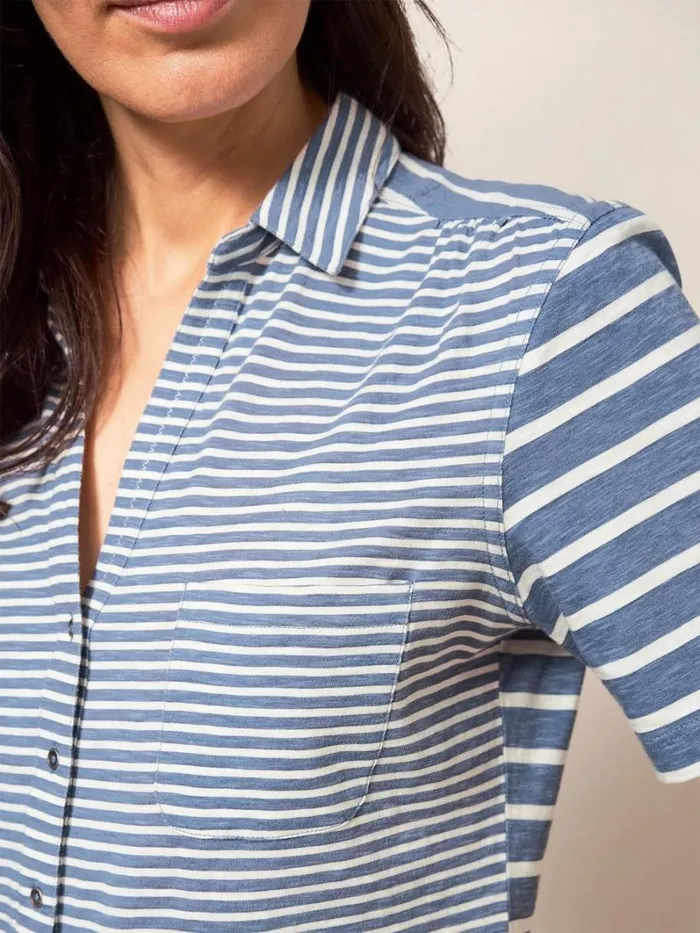 White Stuff SHIRTS and BLOUSES PENNY POCKET STRIPE SHIRT Navy Multi 8211 Women White Stuff SHIRTS and BLOUSES PENNY POCKET STRIPE SHIRT Navy Multi 8211 Women