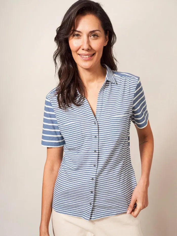 White Stuff SHIRTS and BLOUSES PENNY POCKET STRIPE SHIRT Navy Multi 8211 Women White Stuff SHIRTS and BLOUSES PENNY POCKET STRIPE SHIRT Navy Multi 8211 Women