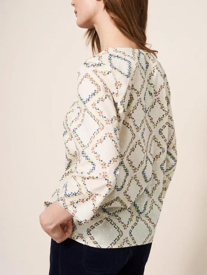 White Stuff SHIRTS and BLOUSES Rae Cotton Top Ivory Print 8211 Women White Stuff SHIRTS and BLOUSES Rae Cotton Top Ivory Print 8211 Women