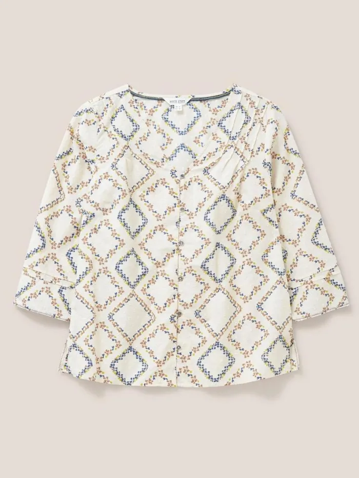 White Stuff SHIRTS and BLOUSES Rae Cotton Top Ivory Print 8211 Women White Stuff SHIRTS and BLOUSES Rae Cotton Top Ivory Print 8211 Women
