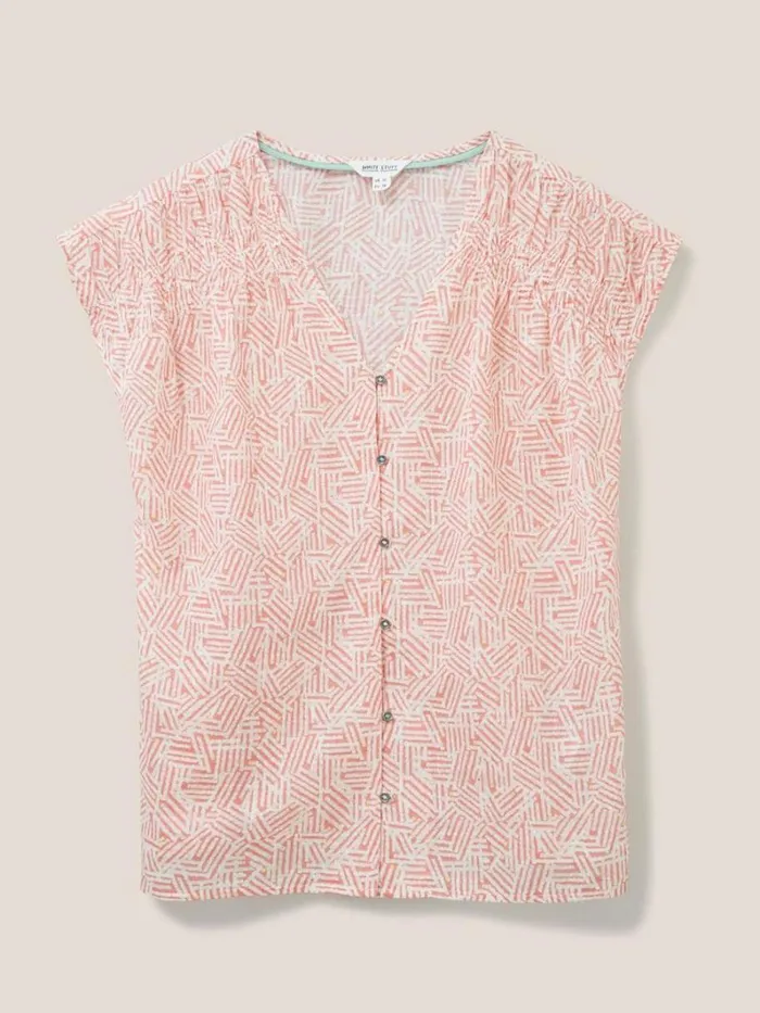 White Stuff SHIRTS and BLOUSES Rae Organic Vest Cotton Red Multi 8211 Women White Stuff SHIRTS and BLOUSES Rae Organic Vest Cotton Red Multi 8211 Women