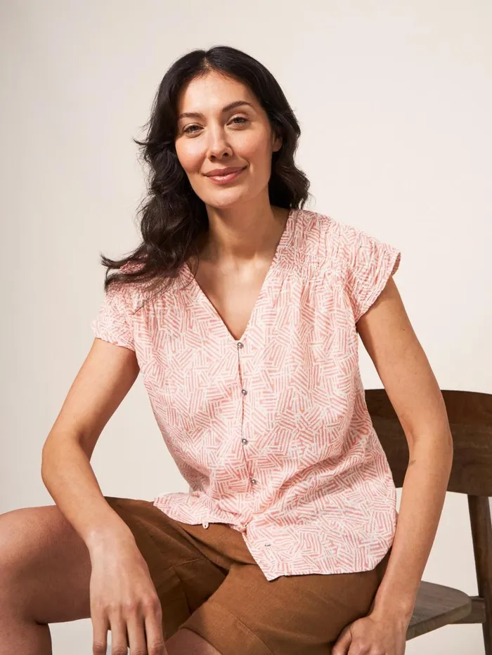White Stuff SHIRTS and BLOUSES Rae Organic Vest Cotton Red Multi 8211 Women White Stuff SHIRTS and BLOUSES Rae Organic Vest Cotton Red Multi 8211 Women