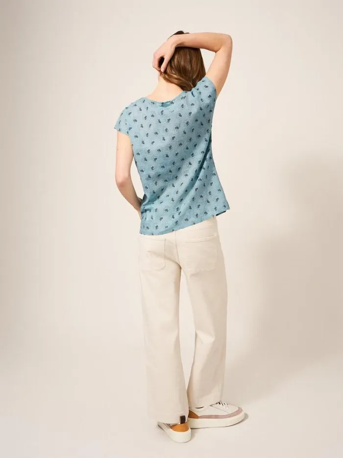 White Stuff SHIRTS and BLOUSES Rae Organic Vest Cotton Teal Multi 8211 Women White Stuff SHIRTS and BLOUSES Rae Organic Vest Cotton Teal Multi 8211 Women