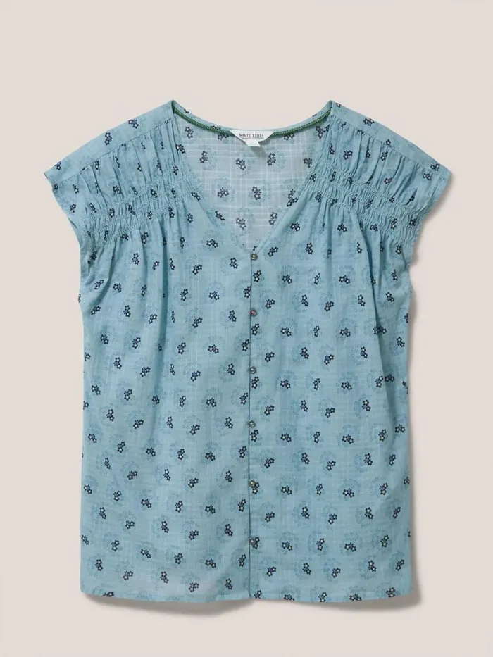 White Stuff SHIRTS and BLOUSES Rae Organic Vest Cotton Teal Multi 8211 Women White Stuff SHIRTS and BLOUSES Rae Organic Vest Cotton Teal Multi 8211 Women