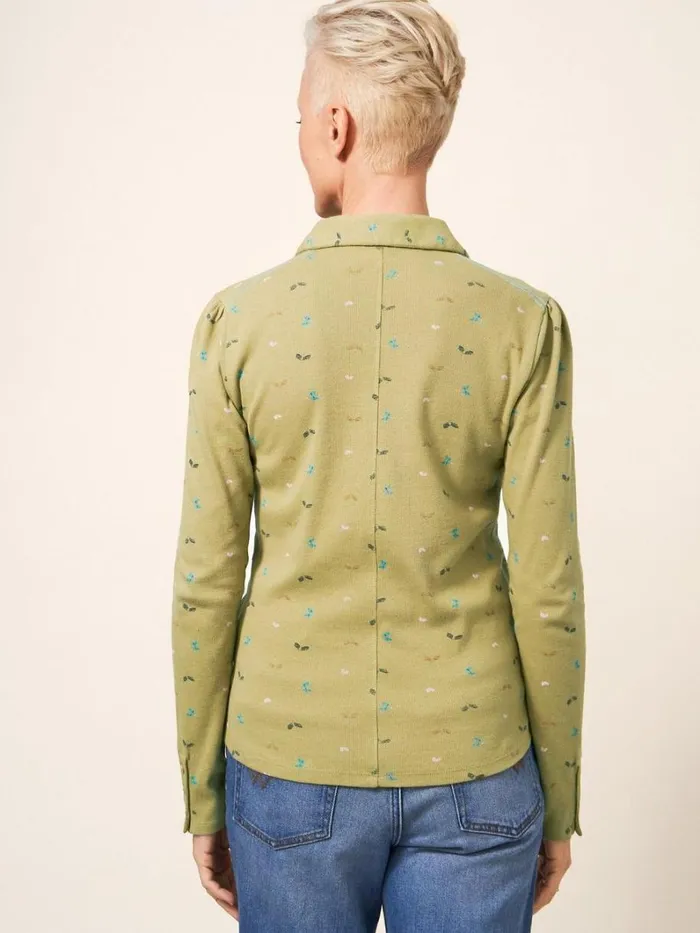 White Stuff SHIRTS and BLOUSES Rosie Rib Jersey Shirt Green Print 8211 Women White Stuff SHIRTS and BLOUSES Rosie Rib Jersey Shirt Green Print 8211 Women