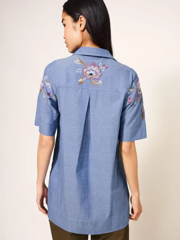White Stuff SHIRTS and BLOUSES Savannah Embroidered Tunic Chambray Blue 8211 Women White Stuff SHIRTS and BLOUSES Savannah Embroidered Tunic Chambray Blue 8211 Women
