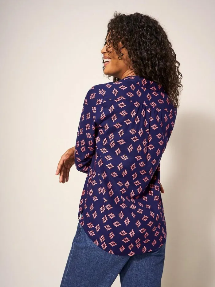 White Stuff SHIRTS and BLOUSES Sophie Cotton Shirt Navy Print 8211 Women White Stuff SHIRTS and BLOUSES Sophie Cotton Shirt Navy Print 8211 Women