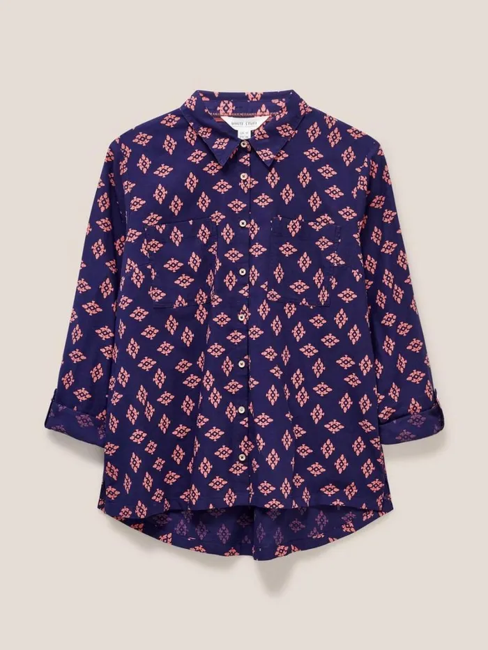 White Stuff SHIRTS and BLOUSES Sophie Cotton Shirt Navy Print 8211 Women White Stuff SHIRTS and BLOUSES Sophie Cotton Shirt Navy Print 8211 Women