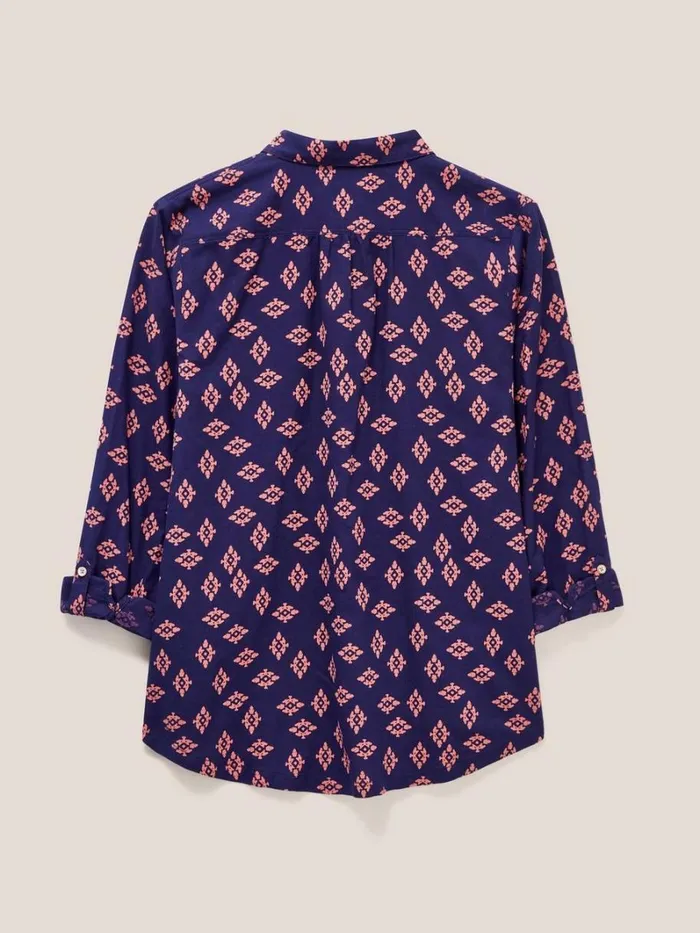 White Stuff SHIRTS and BLOUSES Sophie Cotton Shirt Navy Print 8211 Women White Stuff SHIRTS and BLOUSES Sophie Cotton Shirt Navy Print 8211 Women