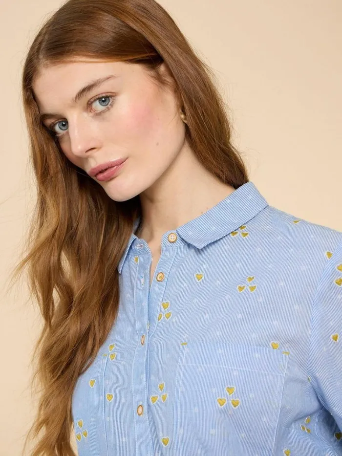White Stuff SHIRTS and BLOUSES Sophie Heart Embroidered Shirt Blue Multi 8211 Women White Stuff SHIRTS and BLOUSES Sophie Heart Embroidered Shirt Blue Multi 8211 Women