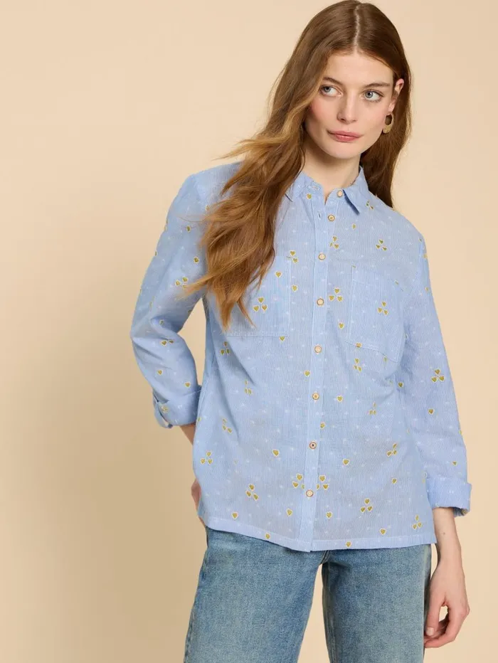 White Stuff SHIRTS and BLOUSES Sophie Heart Embroidered Shirt Blue Multi 8211 Women White Stuff SHIRTS and BLOUSES Sophie Heart Embroidered Shirt Blue Multi 8211 Women