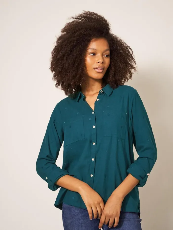 White Stuff SHIRTS and BLOUSES Sophie Organic Cotton Shirt Dk Teal 8211 Women White Stuff SHIRTS and BLOUSES Sophie Organic Cotton Shirt Dk Teal 8211 Women